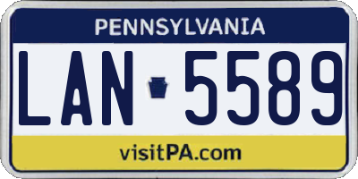 PA license plate LAN5589