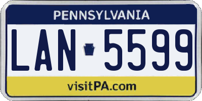 PA license plate LAN5599