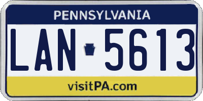 PA license plate LAN5613