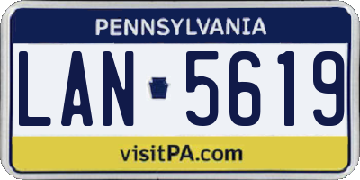 PA license plate LAN5619