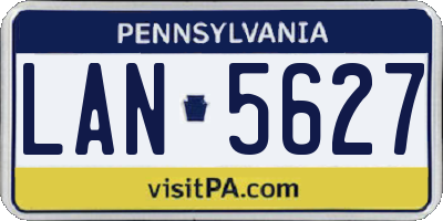 PA license plate LAN5627