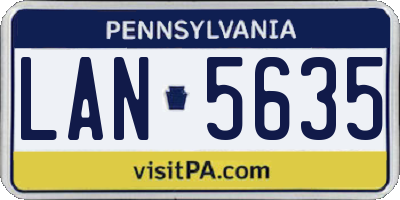 PA license plate LAN5635