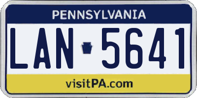 PA license plate LAN5641