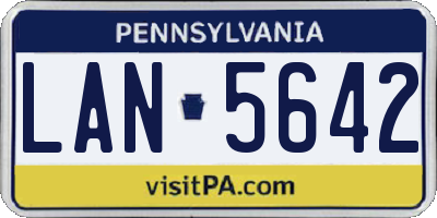 PA license plate LAN5642