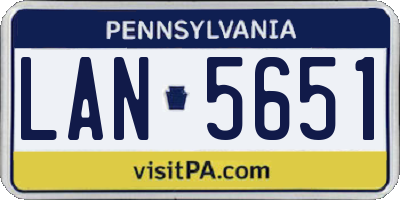 PA license plate LAN5651