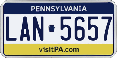 PA license plate LAN5657