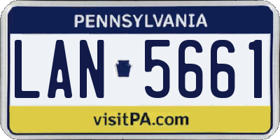 PA license plate LAN5661