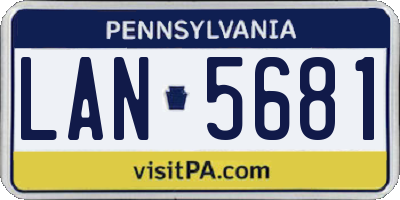 PA license plate LAN5681