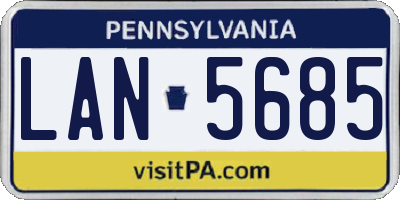 PA license plate LAN5685