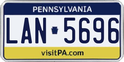 PA license plate LAN5696