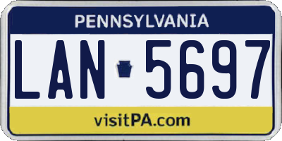PA license plate LAN5697