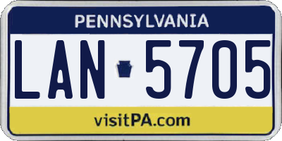 PA license plate LAN5705