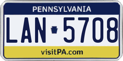 PA license plate LAN5708