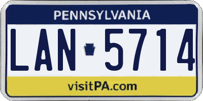 PA license plate LAN5714