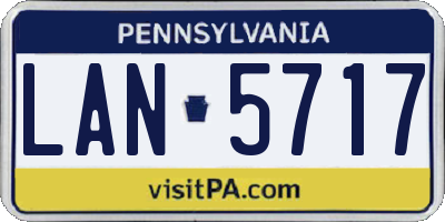 PA license plate LAN5717