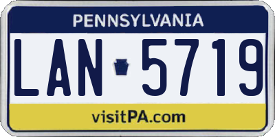 PA license plate LAN5719