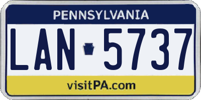 PA license plate LAN5737