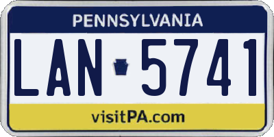 PA license plate LAN5741