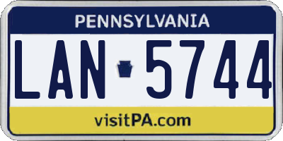 PA license plate LAN5744