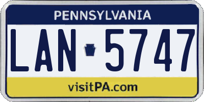 PA license plate LAN5747