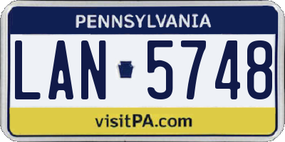 PA license plate LAN5748