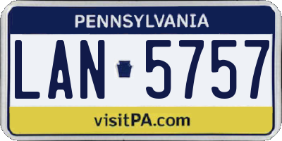 PA license plate LAN5757