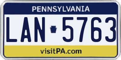 PA license plate LAN5763