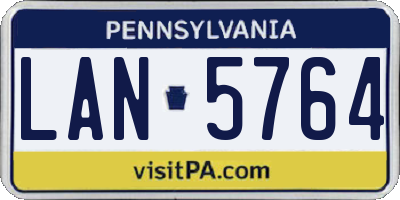 PA license plate LAN5764