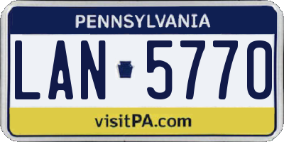 PA license plate LAN5770