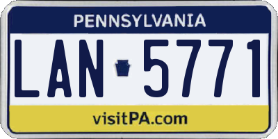 PA license plate LAN5771
