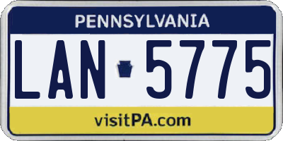 PA license plate LAN5775