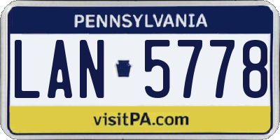 PA license plate LAN5778