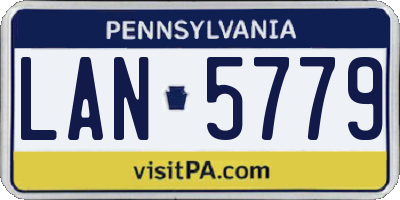 PA license plate LAN5779