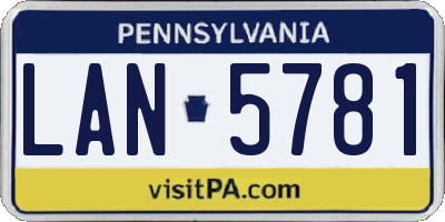 PA license plate LAN5781
