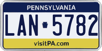 PA license plate LAN5782