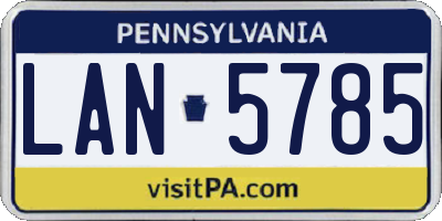 PA license plate LAN5785