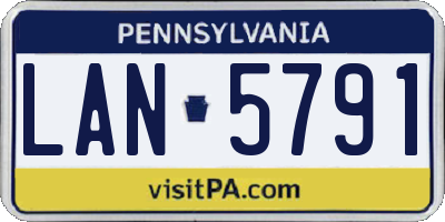 PA license plate LAN5791