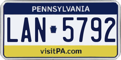 PA license plate LAN5792