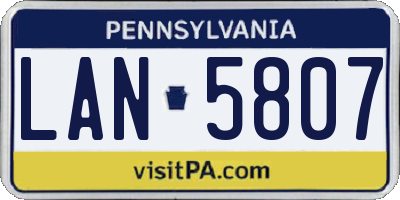 PA license plate LAN5807