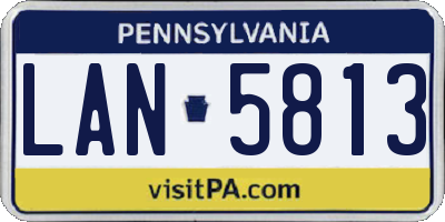 PA license plate LAN5813