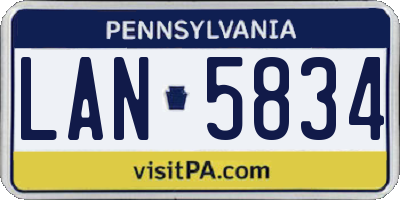 PA license plate LAN5834