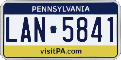 PA license plate LAN5841