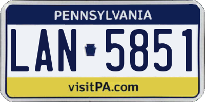 PA license plate LAN5851