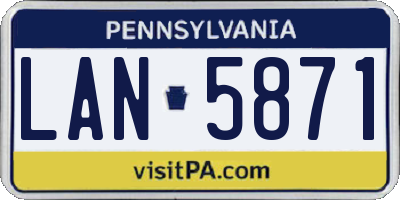 PA license plate LAN5871