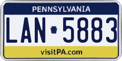 PA license plate LAN5883
