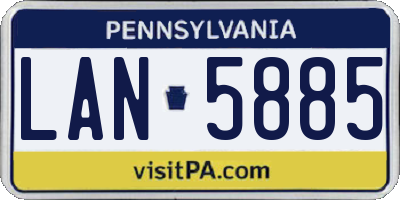 PA license plate LAN5885