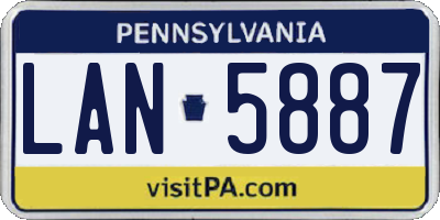 PA license plate LAN5887