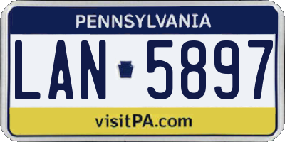 PA license plate LAN5897