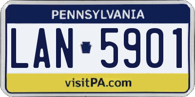 PA license plate LAN5901