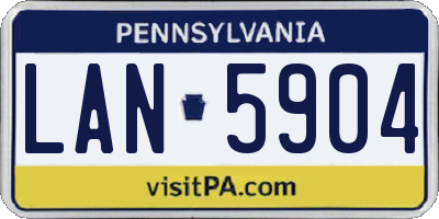 PA license plate LAN5904